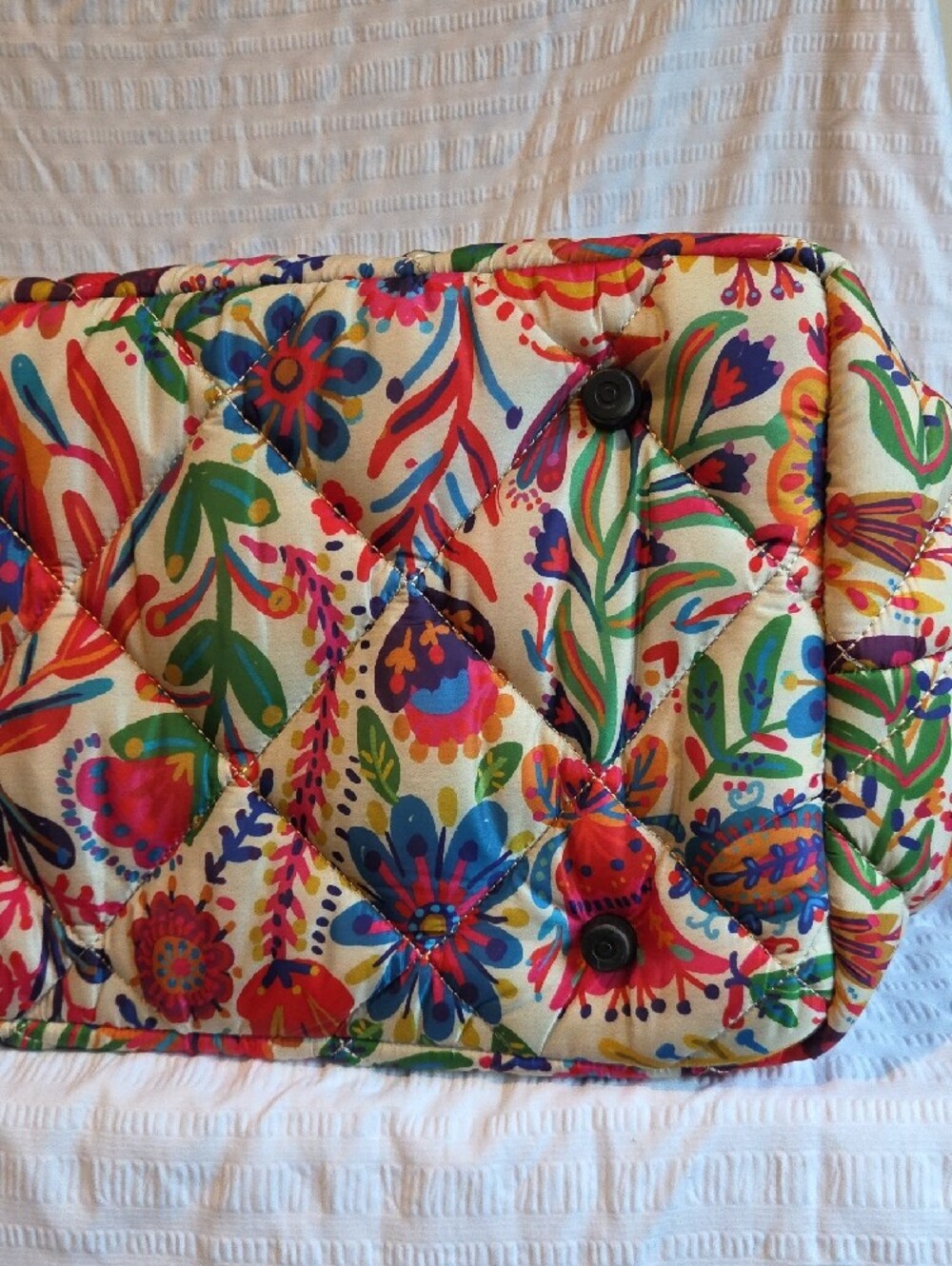 🌸 Natural Life Puffy Weekender Bag – Rainbow Cream Floral 🌸 - Picture 2 of 8